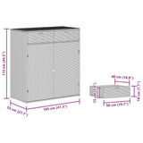 Poly Rattan Garden Storage Cabinet 105cm Wide With 2 Doors 2 Drawers - Vantage Home
