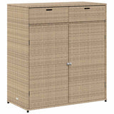 Poly Rattan Garden Storage Cabinet 105cm Wide With 2 Doors 2 Drawers - Vantage Home