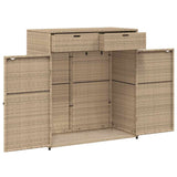 Poly Rattan Garden Storage Cabinet 105cm Wide With 2 Doors 2 Drawers - Vantage Home