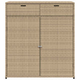 Poly Rattan Garden Storage Cabinet 105cm Wide With 2 Doors 2 Drawers - Vantage Home