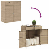 Poly Rattan Garden Storage Cabinet 105cm Wide With 2 Doors 2 Drawers - Vantage Home