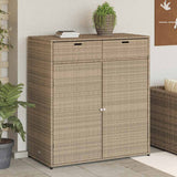 Poly Rattan Garden Storage Cabinet 105cm Wide With 2 Doors 2 Drawers - Vantage Home
