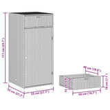 Poly Rattan Garden Storage Cabinet 105cm Wide With 2 Doors 2 Drawers - Vantage Home