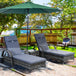 Poly Rattan Garden Sun Lounger in Set of 2 With Side Table - Velmora