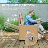 Poly Rattan Reclining Garden Armchair With Footrest - Velmora
