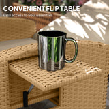 Poly Rattan Reclining Garden Armchair With Footrest - Velmora