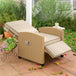 Poly Rattan Reclining Garden Armchair With Footrest - Velmora