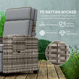 Poly Rattan Reclining Garden Armchair With Footrest - Velmora