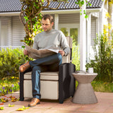 Poly Rattan Reclining Garden Armchair With Footrest - Velmora