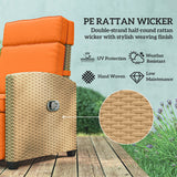 Poly Rattan Reclining Garden Armchair With Footrest - Velmora