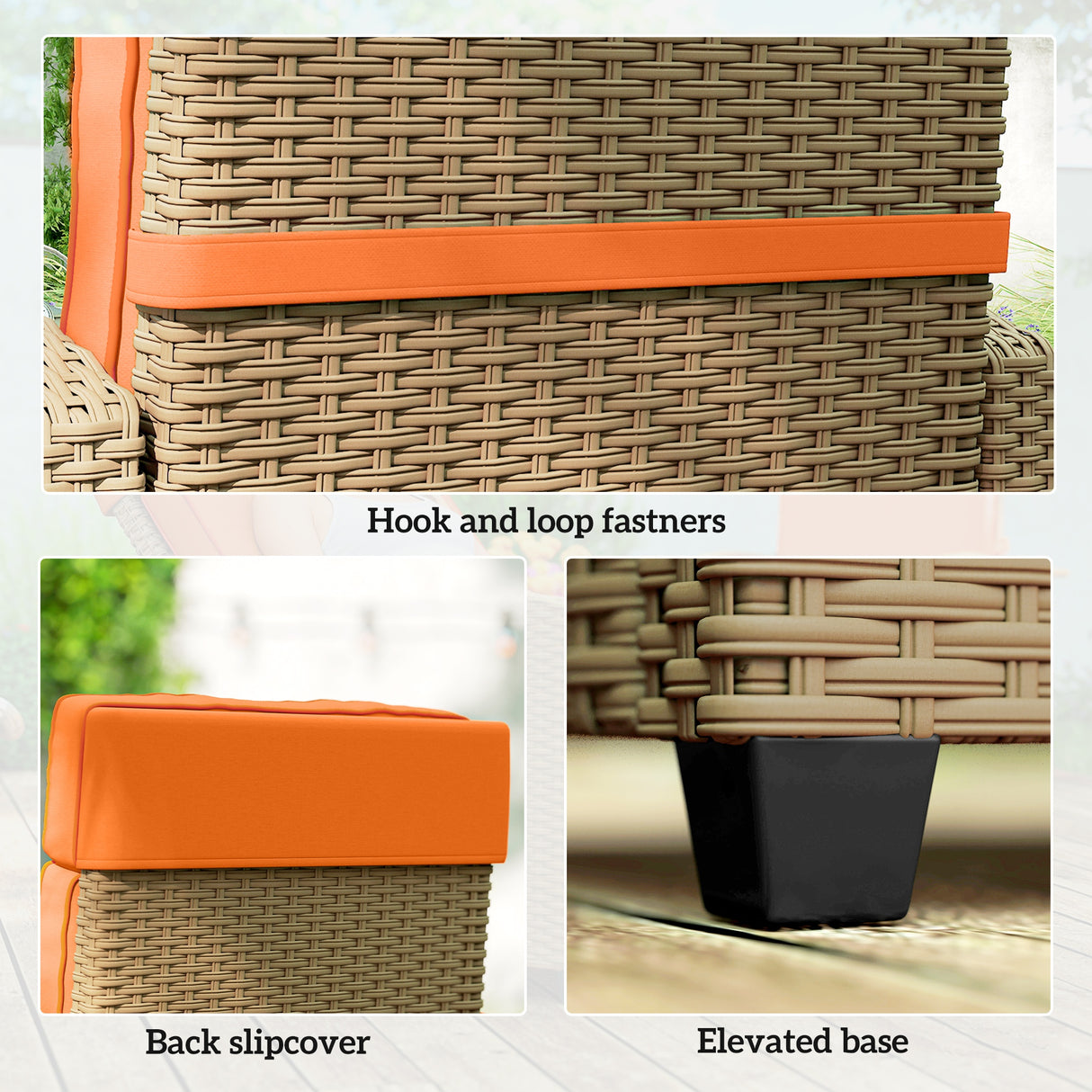 Poly Rattan Reclining Garden Armchair With Footrest - Velmora