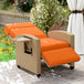 Poly Rattan Reclining Garden Armchair With Footrest - Velmora