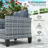 Poly Rattan Single Garden Armchair With Cushions - Velmora