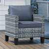 Poly Rattan Single Garden Armchair With Cushions - Velmora