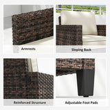 Poly Rattan Single Garden Armchair With Cushions - Velmora