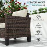 Poly Rattan Single Garden Armchair With Cushions - Velmora