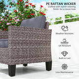 Poly Rattan Single Garden Armchair With Cushions - Velmora