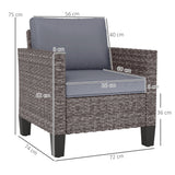 Poly Rattan Single Garden Armchair With Cushions - Velmora