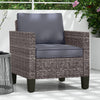 Poly Rattan Single Garden Armchair With Cushions - Velmora