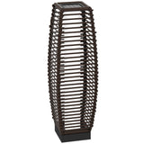 Poly Rattan Solar Powered Garden Lantern 68cm Tall Auto On-Off - Velmora