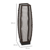 Poly Rattan Solar Powered Garden Lantern 68cm Tall Auto On-Off - Velmora