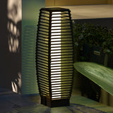 Poly Rattan Solar Powered Garden Lantern 68cm Tall Auto On-Off - Velmora