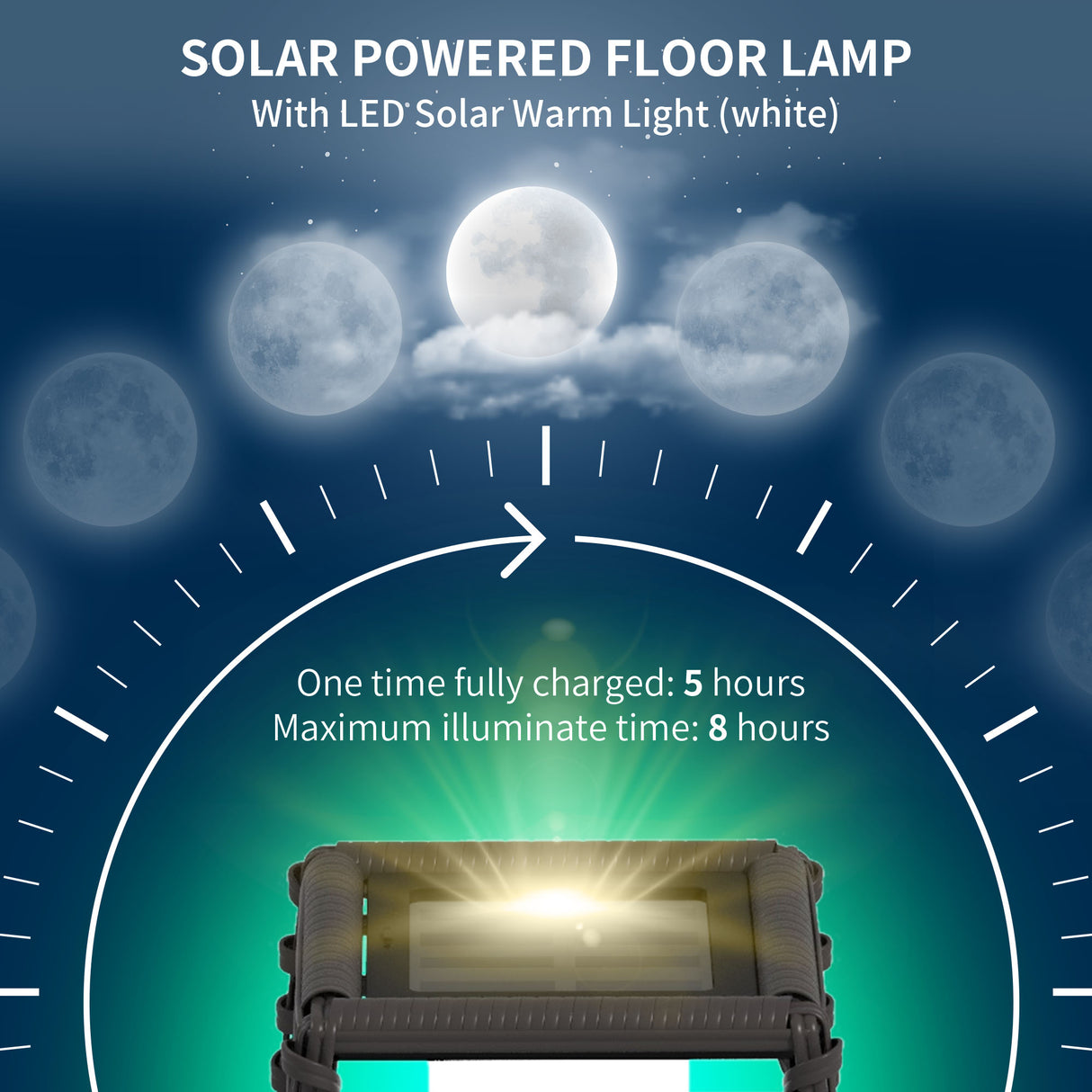 Poly Rattan Solar Powered Garden Lantern 68cm Tall Auto On-Off - Velmora