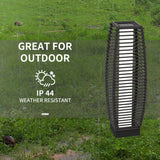 Poly Rattan Solar Powered Garden Lantern 68cm Tall Auto On-Off - Velmora