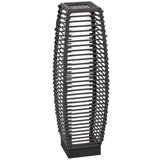Poly Rattan Solar Powered Garden Lantern 68cm Tall Auto On-Off - Velmora