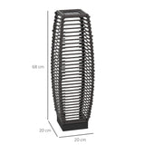 Poly Rattan Solar Powered Garden Lantern 68cm Tall Auto On-Off - Velmora