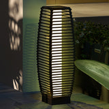 Poly Rattan Solar Powered Garden Lantern 68cm Tall Auto On-Off - Velmora
