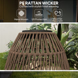 Poly Rattan Solar Powered Garden Lantern With Auto On-Off - Velmora