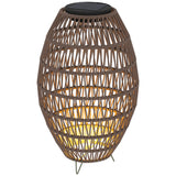 Poly Rattan Solar Powered Garden Lantern With Auto On-Off - Velmora