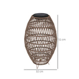 Poly Rattan Solar Powered Garden Lantern With Auto On-Off - Velmora