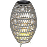 Poly Rattan Solar Powered Garden Lantern With Auto On-Off - Velmora
