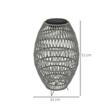 Poly Rattan Solar Powered Garden Lantern With Auto On-Off - Velmora