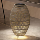Poly Rattan Solar Powered Garden Lantern With Auto On-Off - Velmora