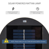 Poly Rattan Solar Powered Lights Woven Resin Wicker Lantern Auto On-Off - Velmora