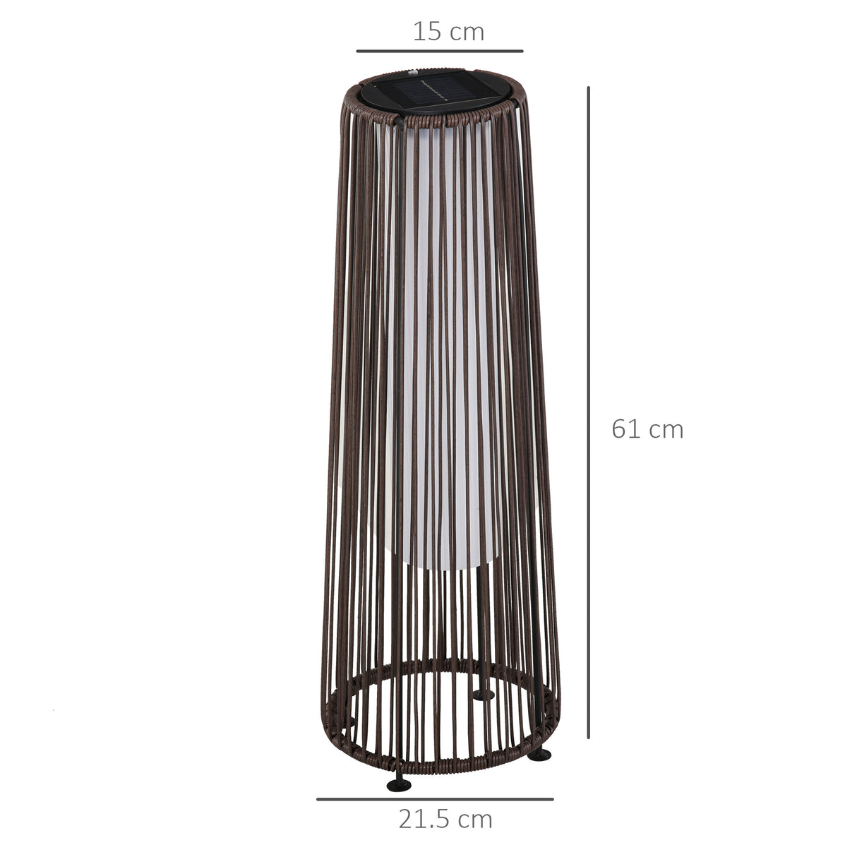 Poly Rattan Solar Powered Lights Woven Resin Wicker Lantern Auto On-Off - Velmora