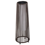 Poly Rattan Solar Powered Lights Woven Resin Wicker Lantern Auto On-Off - Velmora