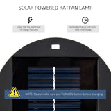 Poly Rattan Solar Powered Lights Woven Resin Wicker Lantern Auto On-Off - Velmora