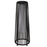 Poly Rattan Solar Powered Lights Woven Resin Wicker Lantern Auto On-Off - Velmora