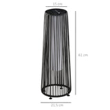Poly Rattan Solar Powered Lights Woven Resin Wicker Lantern Auto On-Off - Velmora