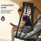 Poly Rattan Swing Chair With Foldable Basket and Cushion - Velmora