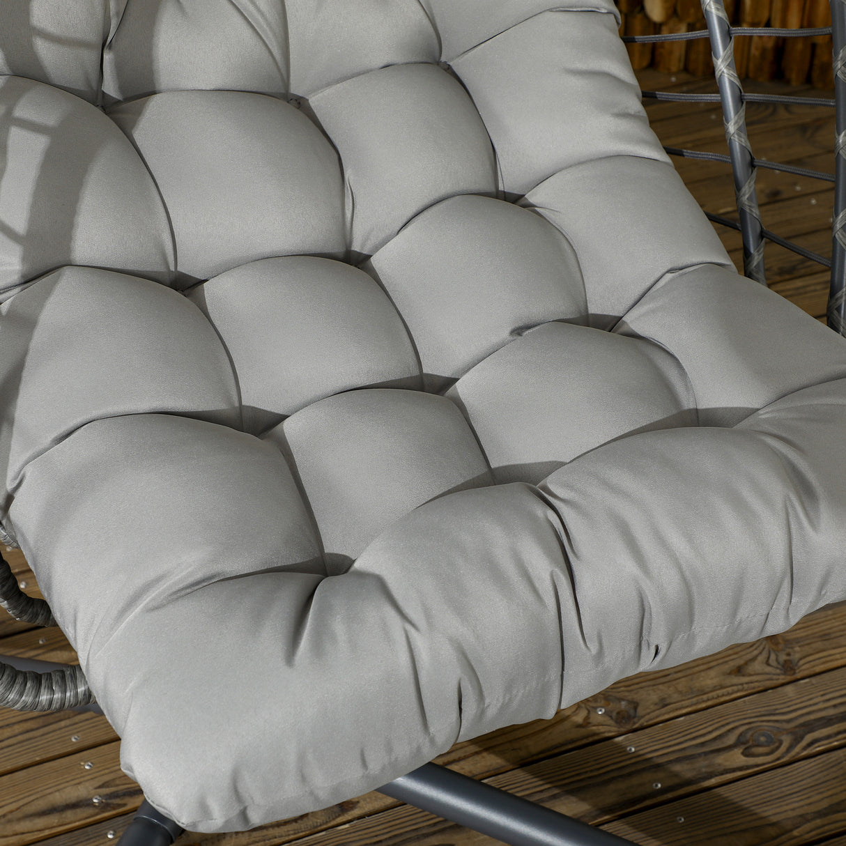 Poly Rattan Swing Chair With Foldable Basket and Cushion - Velmora