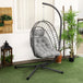 Poly Rattan Swing Chair With Foldable Basket and Cushion - Velmora