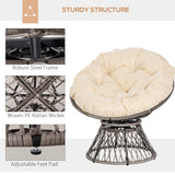 Poly Rattan Swivel Papasan Moon Lounge Garden Bowl Chair Round - Velmora