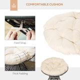 Poly Rattan Swivel Papasan Moon Lounge Garden Bowl Chair Round - Velmora