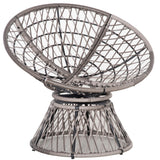 Poly Rattan Swivel Papasan Moon Lounge Garden Bowl Chair Round - Velmora