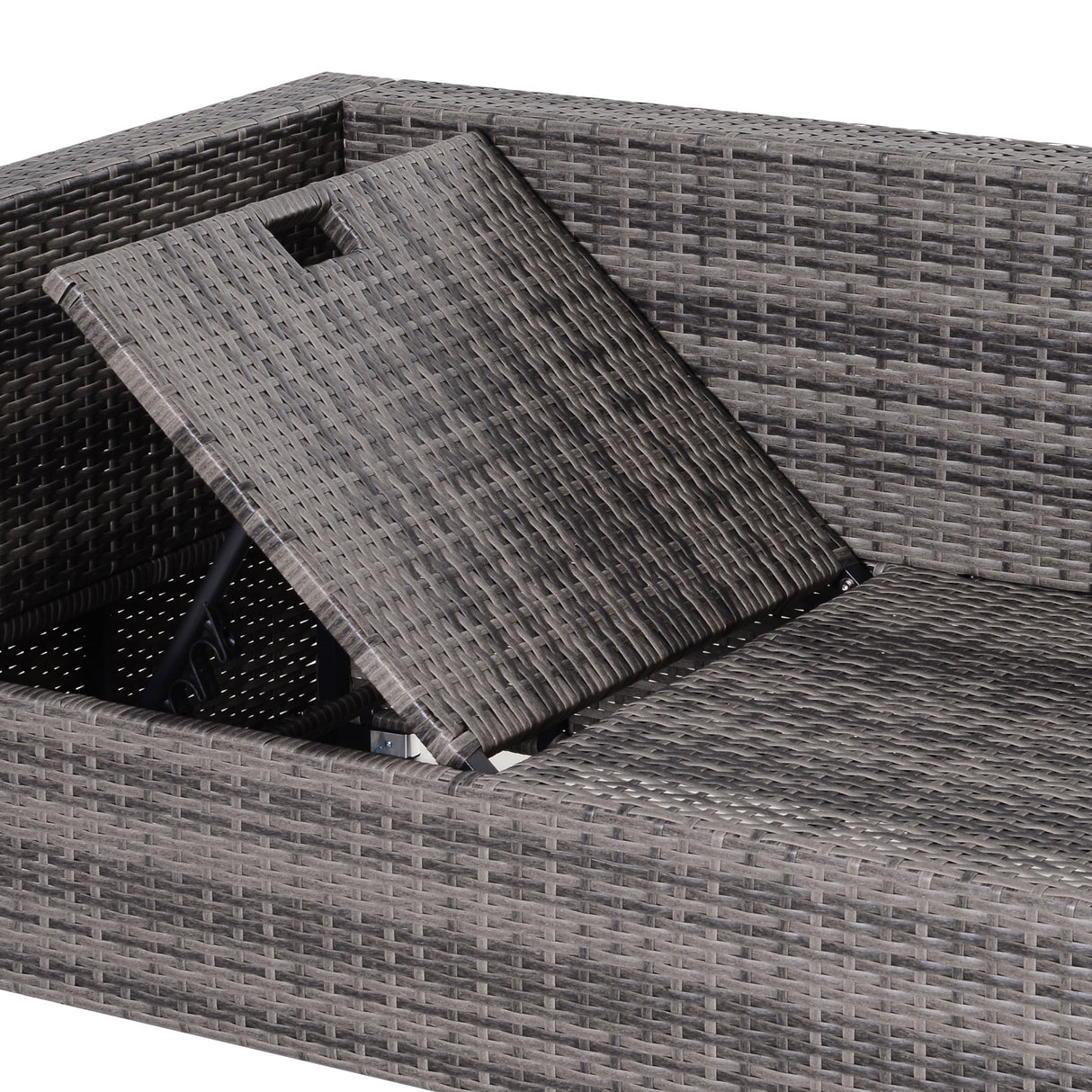 Poly Rattan Wicker 3 Pieces Conversation Chaise Lounge Garden Sofa Set - Velmora